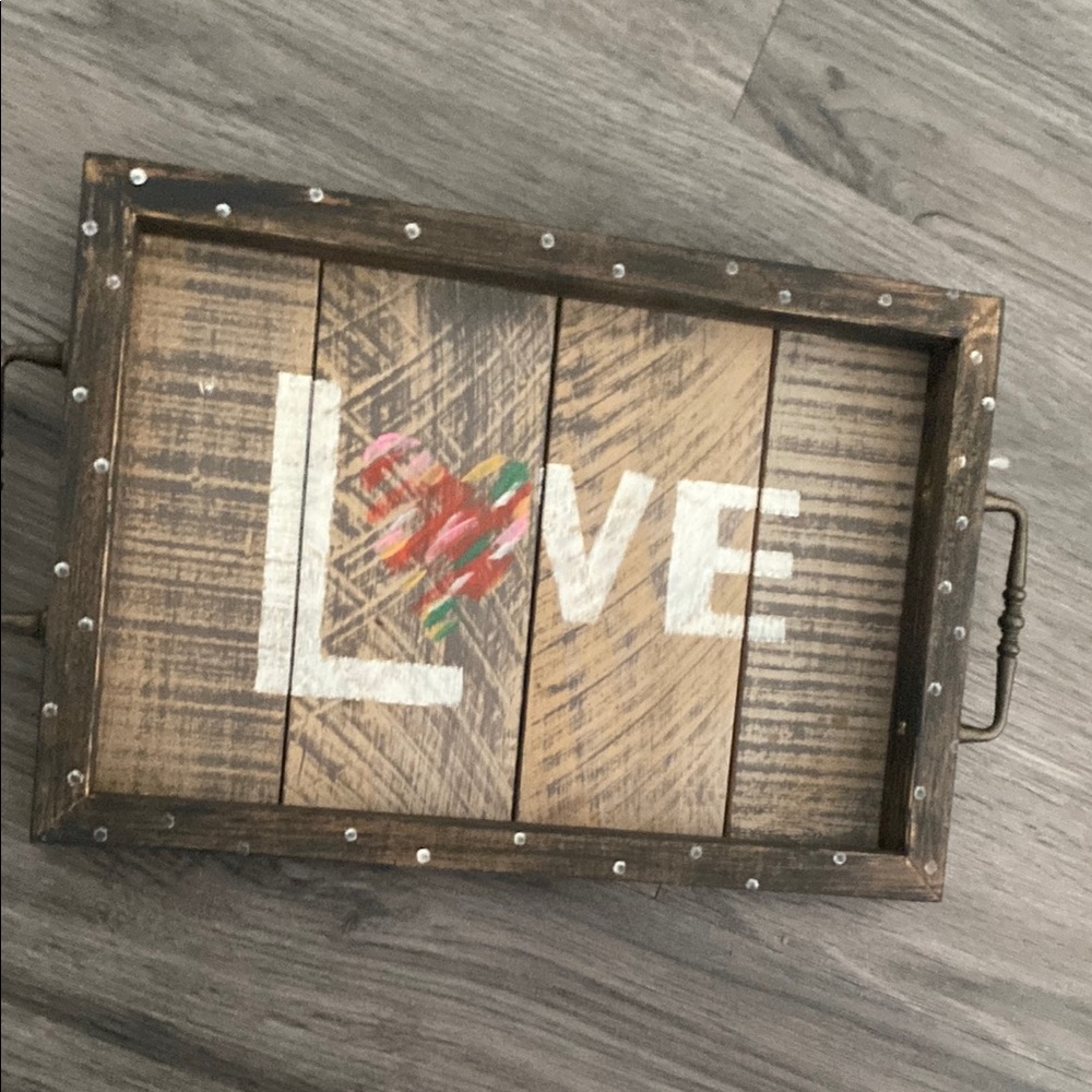 Wall decor Rustic Wooden Love Tray